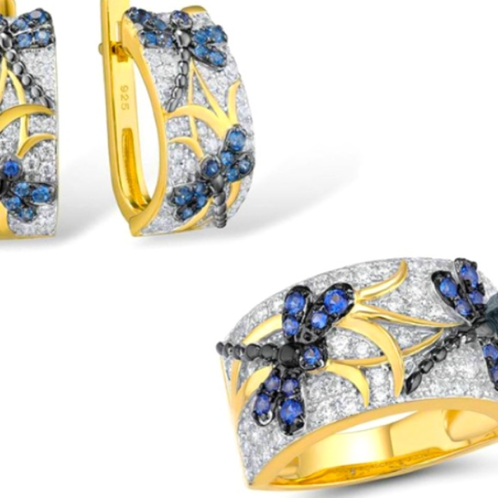Dragonfly earrings and ring set